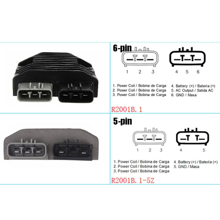 2001B.1 Motorcycle Rectifier For Can-Am Commander 1000 RHINO700/YXR700, Style:6-pin - Voltage Stabilizer by PMC TechLife | Online Shopping South Africa | PMC TechLife