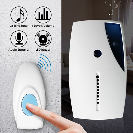 513E Waterproof LED Wireless Doorbell Remote Control Door Bell with 36 Tune Chimes Songs - Wireless Doorbell by PMC Jewellery | Online Shopping South Africa | PMC Jewellery
