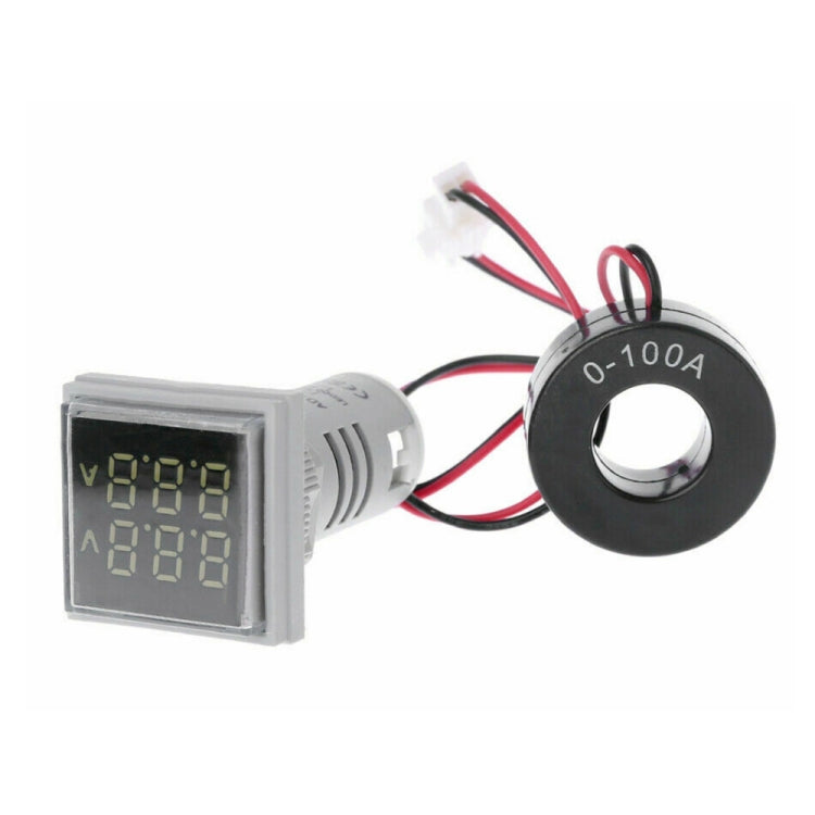 AD16-22FVA Square Signal Indicator Type Mini Digital Display AC Voltage And Current Meter(White) - Current & Voltage Tester by PMC Jewellery | Online Shopping South Africa | PMC Jewellery