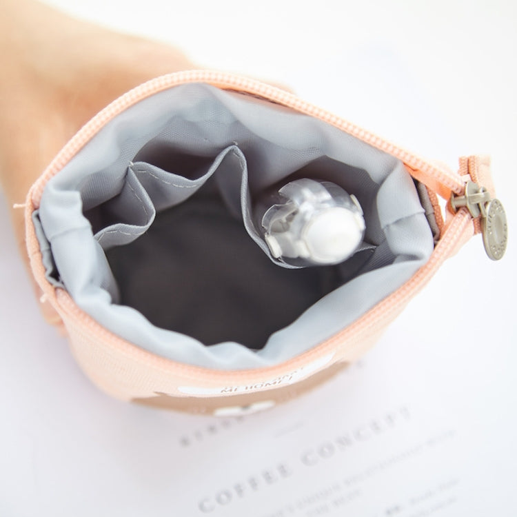 Corduroy Retractable Drop-Down Pencil Case Student Stationery Storage Bag(White Cat) - Pen Holder by PMC TechLife | Online Shopping South Africa | PMC TechLife
