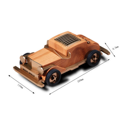 AS60 Retro Car Shape Wooden Subwoofer Mini Wireless Bluetooth Speaker(Dark Wood) - Mini Speaker by PMC Jewellery | Online Shopping South Africa | PMC Jewellery