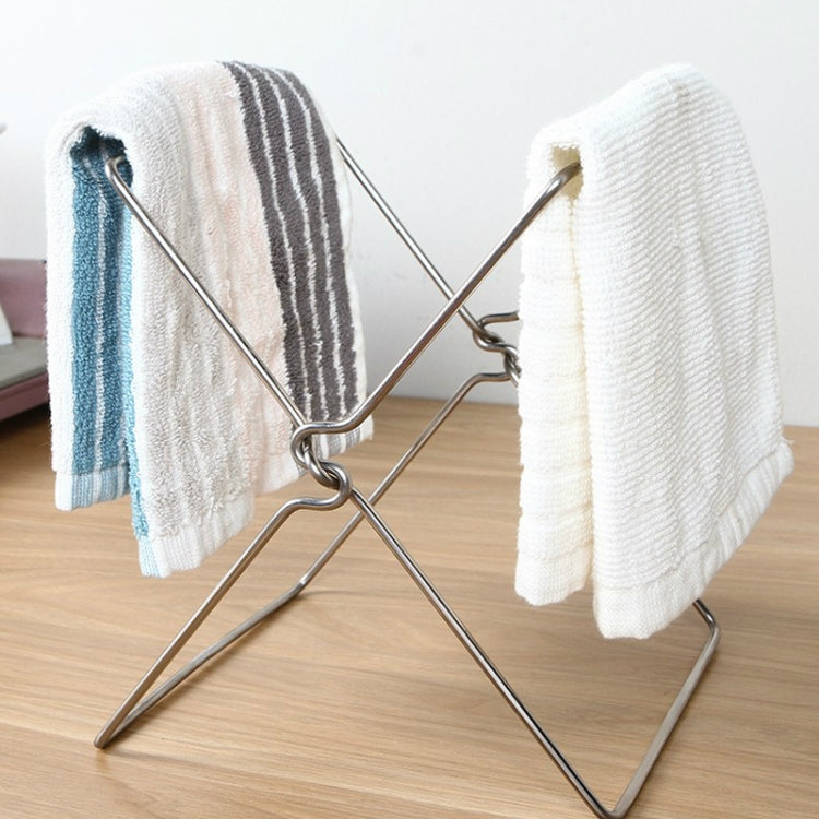 Stainless Steel Kitchen Foldable Storage Rack Plastic Bag Towel Trash Can Holder - Shelf by PMC TechLife | Online Shopping South Africa | PMC TechLife
