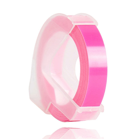CIDY 9mm 3D Embossed Manual Label Tape, Suitable Label Machine DYMO1610 / Motex1540 Sticker Printer(Fluorescent Pink 3D-FP25) - Tape & Solid glue by PMC Jewellery | Online Shopping South Africa | PMC Jewellery