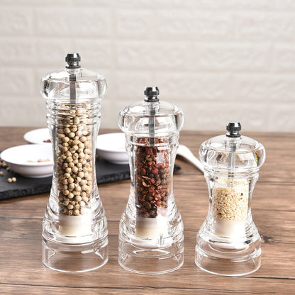 Acrylic Transparent Pepper Grinder Manual Pepper Grinder Ceramic Core Multi-Purpose Seasoning Bottle, Specification: 4 Inch - Stirrer & Squeezer by PMC Jewellery | Online Shopping South Africa | PMC Jewellery