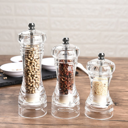 Acrylic Transparent Pepper Grinder Manual Pepper Grinder Ceramic Core Multi-Purpose Seasoning Bottle, Specification: 5 Inch - Stirrer & Squeezer by PMC Jewellery | Online Shopping South Africa | PMC Jewellery