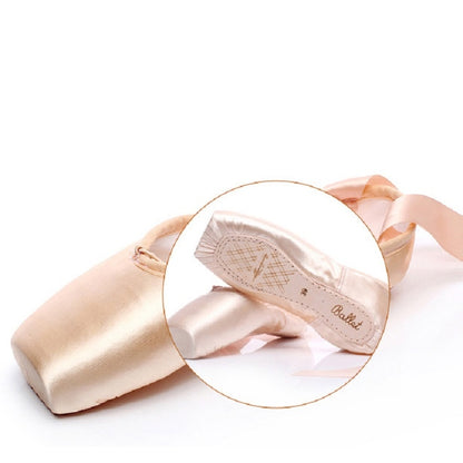 Ballet Lace Pointe Shoes Professional Flat Dance Shoes, Size: 32(Satin Nude) - Yoga Socks & Shoes by PMC Jewellery | Online Shopping South Africa | PMC Jewellery