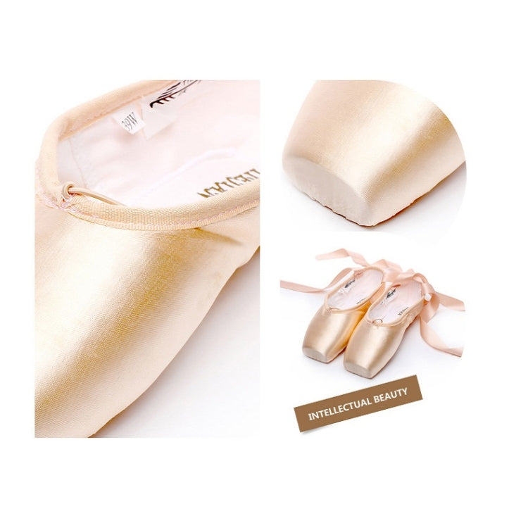 Ballet Lace Pointe Shoes Professional Flat Dance Shoes, Size: 38(Satin + Silicone Case) - Yoga Socks & Shoes by PMC Jewellery | Online Shopping South Africa | PMC Jewellery