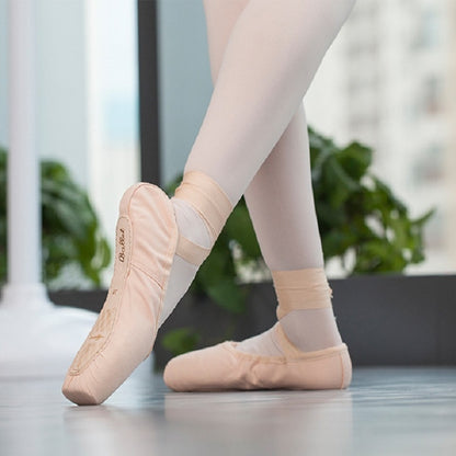 Ballet Lace Pointe Shoes Professional Flat Dance Shoes, Size: 38(Satin + Silicone Case) - Yoga Socks & Shoes by PMC Jewellery | Online Shopping South Africa | PMC Jewellery