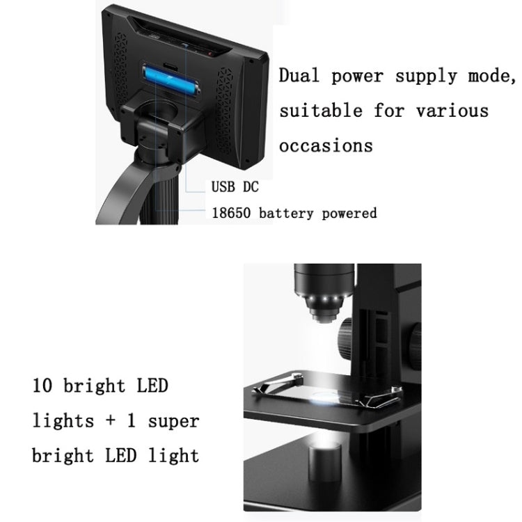 2000X 7 Inch Microbial Cell Observation Microscope Electronic Digital Magnifying Glass - Digital Microscope by PMC Jewellery | Online Shopping South Africa | PMC Jewellery