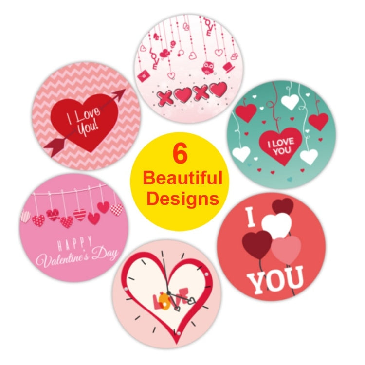 5 PCS Olled Round Valentines Day Heart Gift Decoration Sticker Label(2.5cm / 1inch) - Sticker & Tags by PMC Jewellery | Online Shopping South Africa | PMC Jewellery
