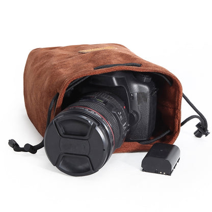 S.C.COTTON Liner Shockproof Digital Protection Portable SLR Lens Bag Micro Single Camera Bag Square Khaki M - Lens Bag by S.C.COTTON | Online Shopping South Africa | PMC Jewellery