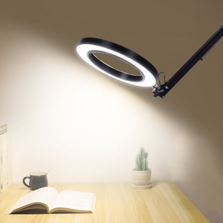 LED Eye Protection Reading Book Light USB Folding Clip Magnifying Glass Electronic Maintenance Light(5X-S (Black)) - Microscope Magnifier Series by PMC TechLife | Online Shopping South Africa | PMC TechLife