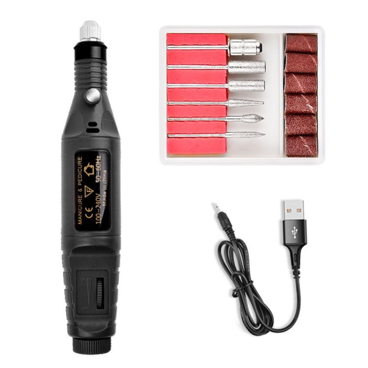 Mini Electrical Nail Grinding Machine USB Portable Electrical Grinder Set(USB Black) - Grinding Tools & Accessories by PMC Jewellery | Online Shopping South Africa | PMC Jewellery