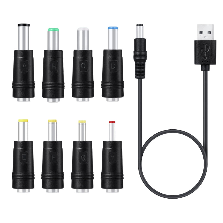 8 In 1 DC Power Cord USB Multi-Function Interchange Plug USB Charging Cable(Black) - Universal Power Adapter by PMC Jewellery | Online Shopping South Africa | PMC Jewellery