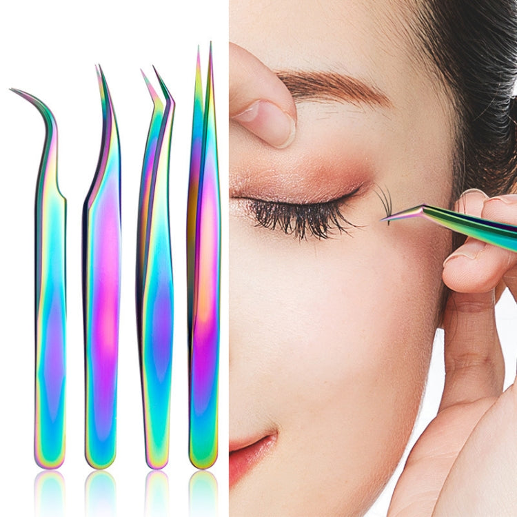 Nail Art Eyelash Tweezers Stainless Steel Colorful High Precision Grafting Eyelash Curler, Specification: 3 PCS Titanium Butterfly Clip - Tools by PMC Jewellery | Online Shopping South Africa | PMC Jewellery