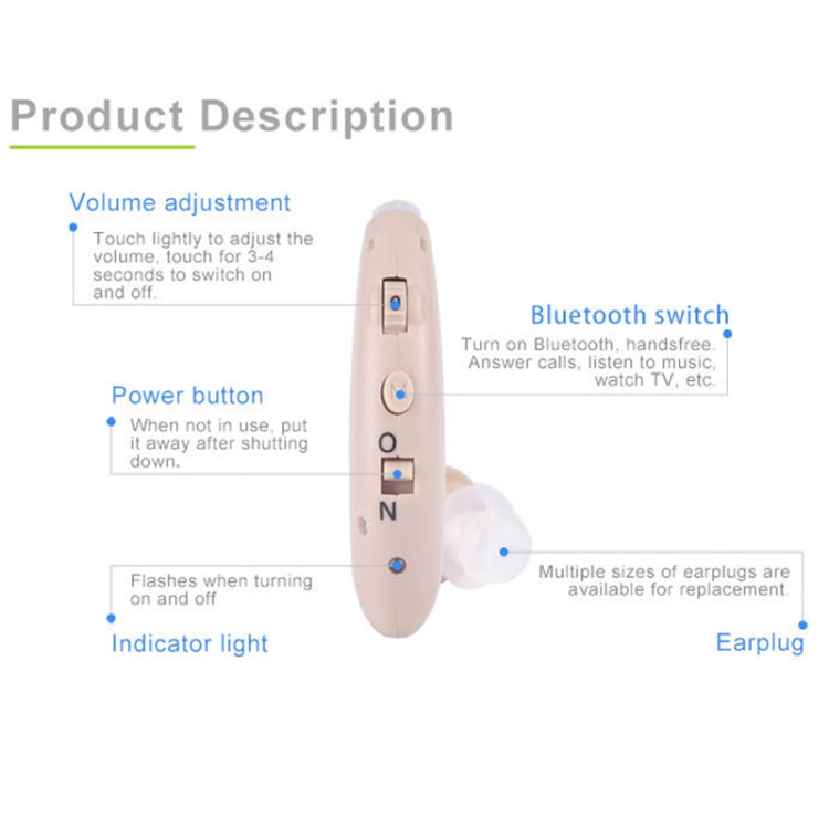 G25 Bluetooth Hearing Aid Elderly Sound Amplifier Sound Collector, Colour: EU Plug(Deep Blue) - Hearing Aids by PMC Jewellery | Online Shopping South Africa | PMC Jewellery