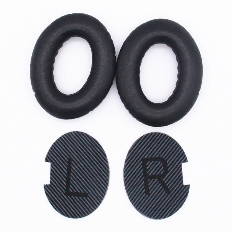 2 PCS Headset Lambskin Sponge Cover Earmuffs For Bose QC25 / QC15 / QC2 / QC35 / AE2i(Black+Black) - Earmuff & Pad by PMC Jewellery | Online Shopping South Africa | PMC Jewellery