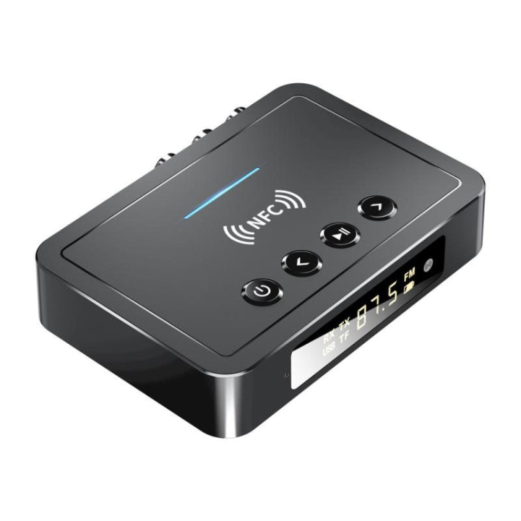 M6 NFC Bluetooth 5.0 Receiver & Transmitter & FM 3 In 1 Adapter(Black) - Audio Receiver Transmitter by PMC TechLife | Online Shopping South Africa | PMC TechLife