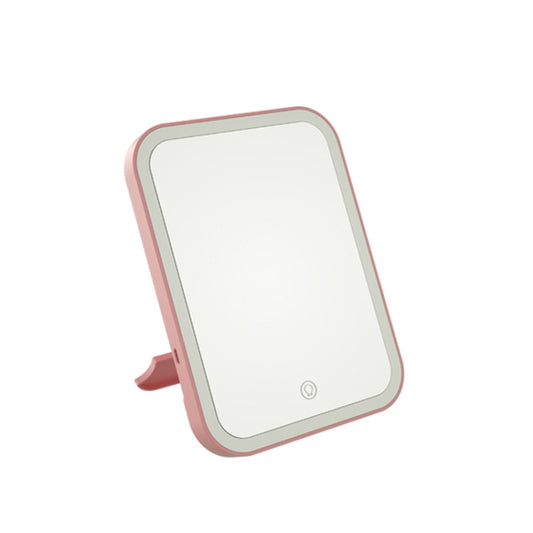 2 PCS LED Makeup Mirror With Lamp Fill Light Dormitory Desktop Dressing Mirror Female Folding Portable Small Mirror,Style: Charging Monochromatic Light (Pink) - Mirror by PMC Jewellery | Online Shopping South Africa | PMC Jewellery