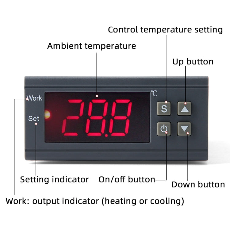 MH-1210W Digital LCD Temperature Controller Thermocouple Thermostat Regulator with Sensor Termometer, Temperature Range: -50 to 110 Degrees Celsius - Thermostat & Thermometer by PMC Jewellery | Online Shopping South Africa | PMC Jewellery