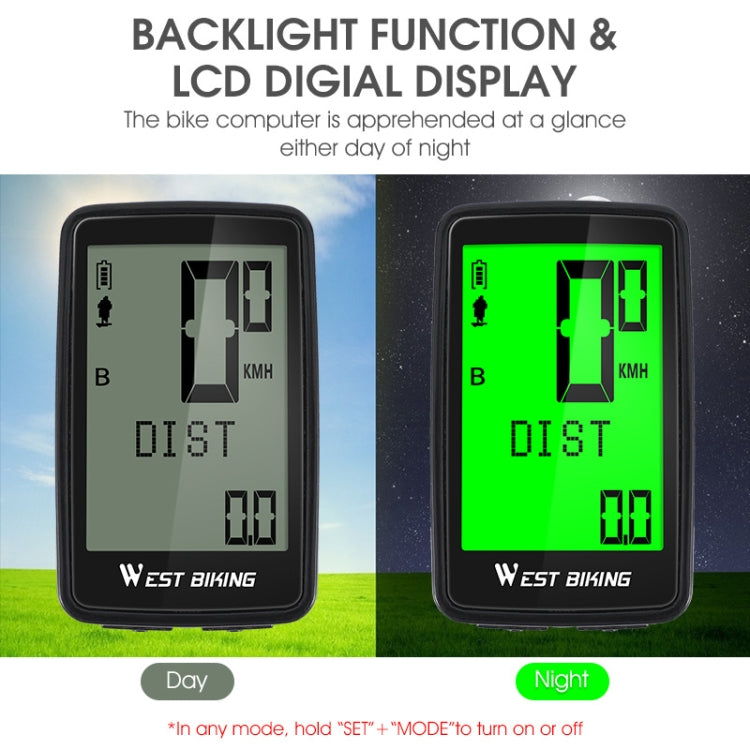 WEST BIKING Mountain Road Bike Five Language Code Table USB Riding Wireless Code Table Speedometer(Black) - Speedometers by WEST BIKING | Online Shopping South Africa | PMC TechLife | Buy Now Pay Later Mobicred