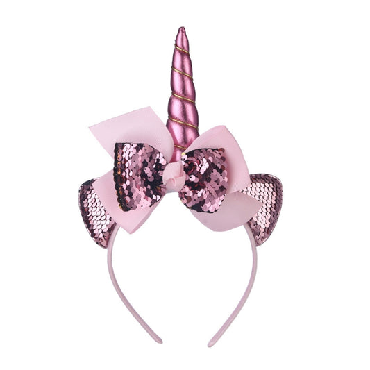 2 PCS F036 Unicorn Headband Children Birthday Festival Party Hair Accessories(Pink) - Holiday Decorations by PMC Jewellery | Online Shopping South Africa | PMC Jewellery