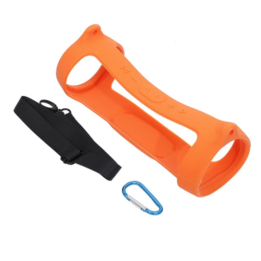 For JBL Charge 4 Bluetooth Speaker Portable Silicone Protective Cover with Shoulder Strap & Carabiner(Orange) - Protective Case by PMC Jewellery | Online Shopping South Africa | PMC Jewellery