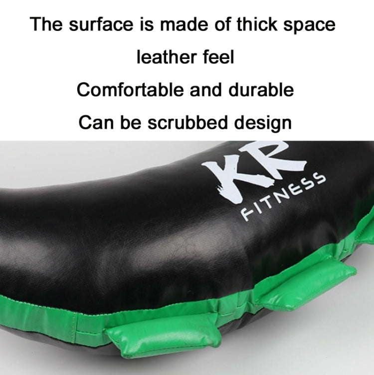 KR Fitness Training Sandbag Weight-Bearing Exercise Equipment Croissant without Filler(Black Leather + Green Ribbon) - Fitness Equipments by PMC Jewellery | Online Shopping South Africa | PMC Jewellery