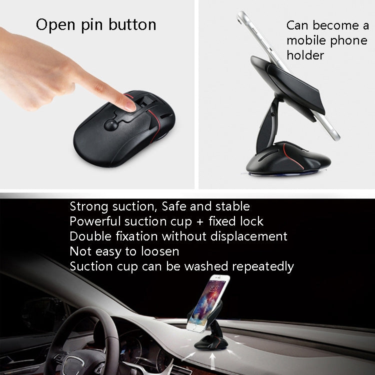 2 PCS Car Mobile Phone Frame Car Universal Mouse Suction Cup Mobile Phone Bracket(Black) - Car Holders by PMC Jewellery | Online Shopping South Africa | PMC Jewellery