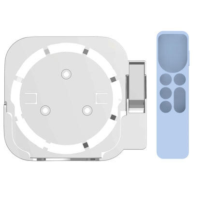 JV06T Set Top Box Bracket + Remote Control Protective Case Set for Apple TV(White + Sky Blue) - Apple TV Accessories by PMC Jewellery | Online Shopping South Africa | PMC Jewellery