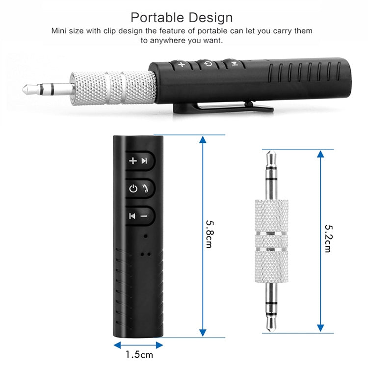 H-139 3.5mm Lavalier Bluetooth Audio Receiver with Metal Adapter(Black) - Audio Receiver Transmitter by PMC Jewellery | Online Shopping South Africa | PMC Jewellery