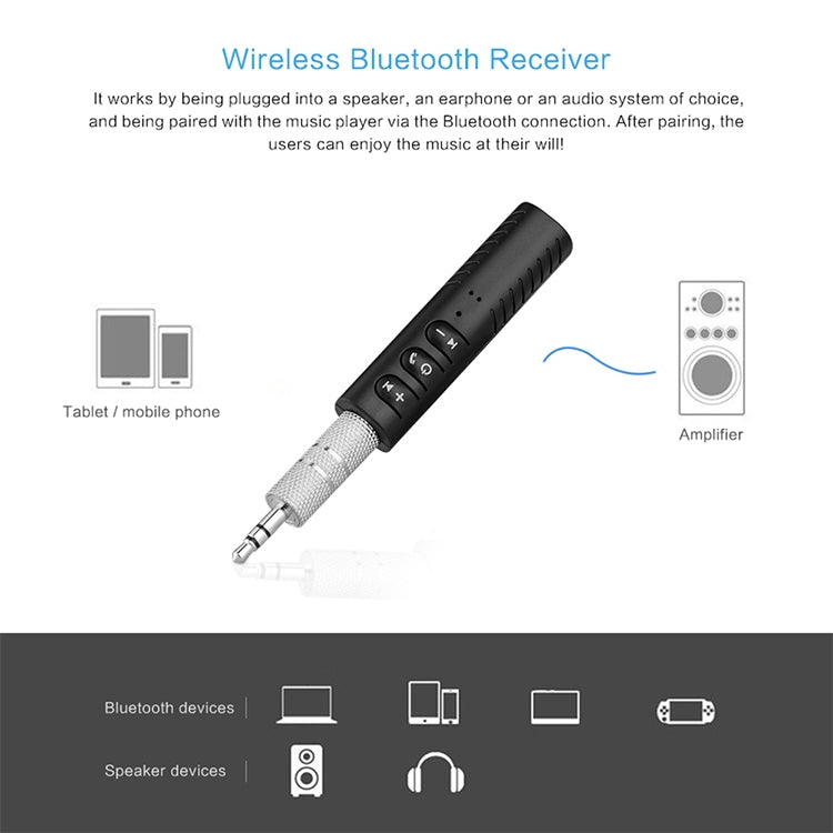 H-139 3.5mm Lavalier Bluetooth Audio Receiver with Metal Adapter(Green) - Audio Receiver Transmitter by PMC TechLife | Online Shopping South Africa | PMC TechLife