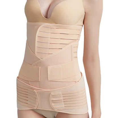 Three-Piece Abdomen Belt Set Elastic Postpartum Abdomen Belt Maternity Corset Belt Waist Belt For Caesarean Section, Size: L(Enhanced Skin Tone) -  by PMC Jewellery | Online Shopping South Africa | PMC Jewellery