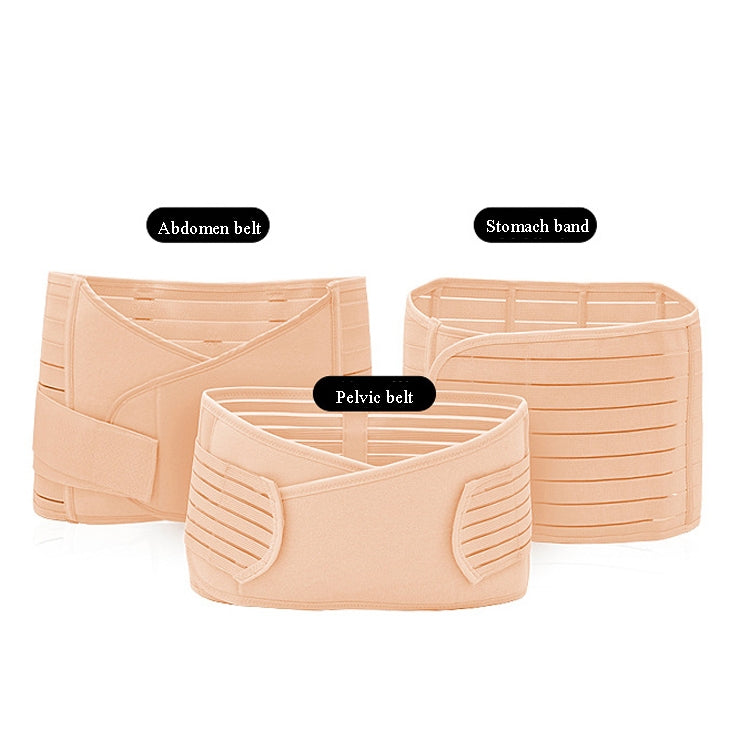 Three-Piece Abdomen Belt Set Elastic Postpartum Abdomen Belt Maternity Corset Belt Waist Belt For Caesarean Section, Size: L(Enhanced Skin Tone) -  by PMC Jewellery | Online Shopping South Africa | PMC Jewellery