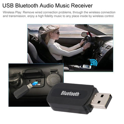 5 PCS USB Bluetooth Music Receiver 3.5mm Bluetooth Speaker Adapter - Audio Receiver Transmitter by PMC Jewellery | Online Shopping South Africa | PMC Jewellery