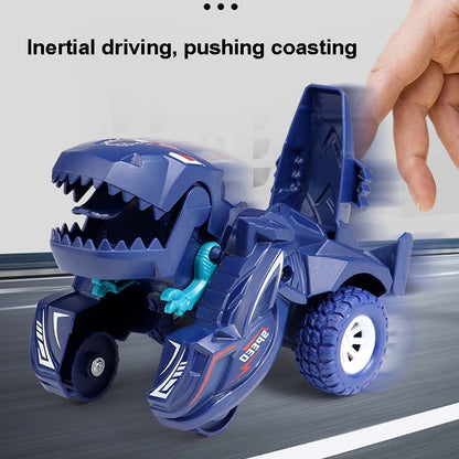 2 PCS Dinosaur Deformation Car Children Inertial Sliding Car Model Toy(Blue) - Model Toys by PMC Jewellery | Online Shopping South Africa | PMC Jewellery