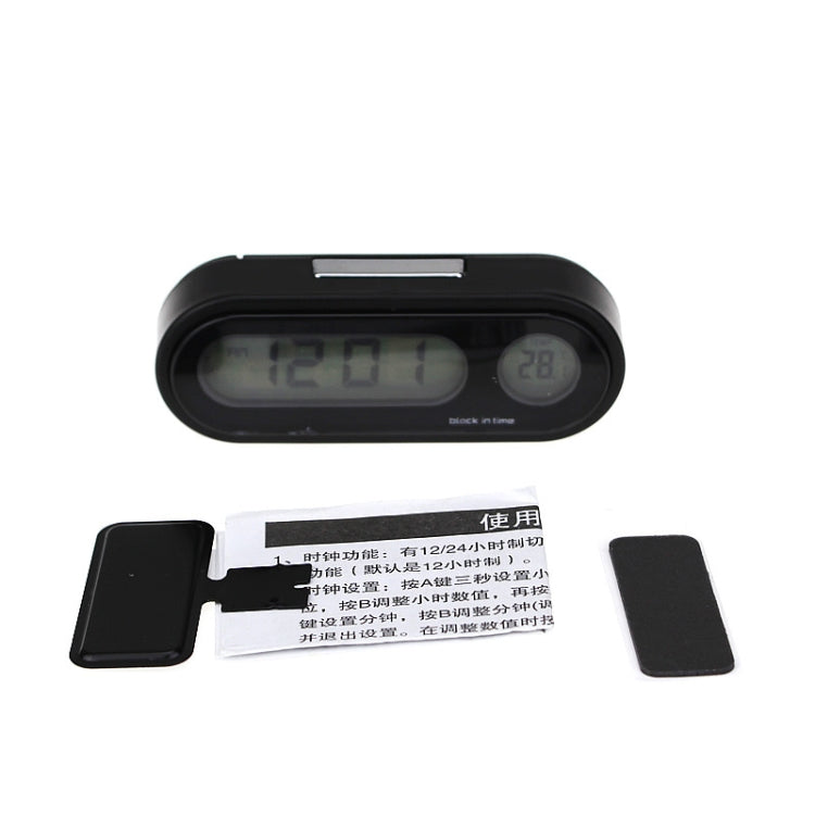 K02 Car Electronic Clock Temperature Meter Night Light LED Temperature Time Meter(Black Blue Light) - Clocks & Car Meters by PMC TechLife | Online Shopping South Africa | PMC TechLife