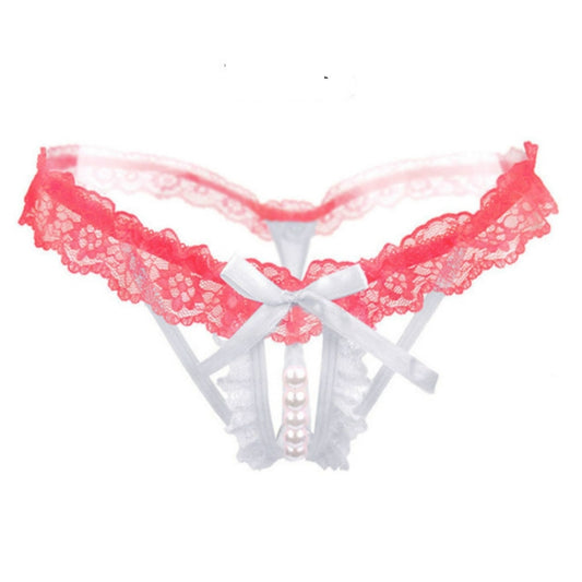 3 PCS Lady Pierced Sexy Panties Temptation Lace Translucent T Underwear(White) - Ladies Underwear by PMC Jewellery | Online Shopping South Africa | PMC Jewellery