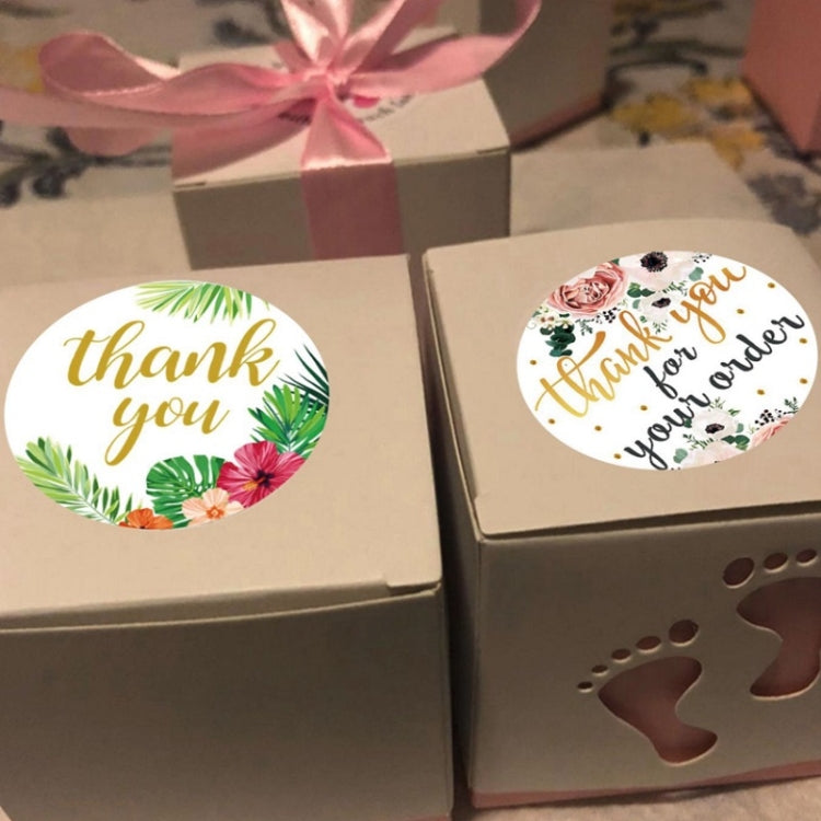 Roll Floral Thank You Stickers Wedding Party Decoration Stickers, Size: 3.8cm / 1.5 Inch(A-134-38mm) - Sticker & Tags by PMC Jewellery | Online Shopping South Africa | PMC Jewellery