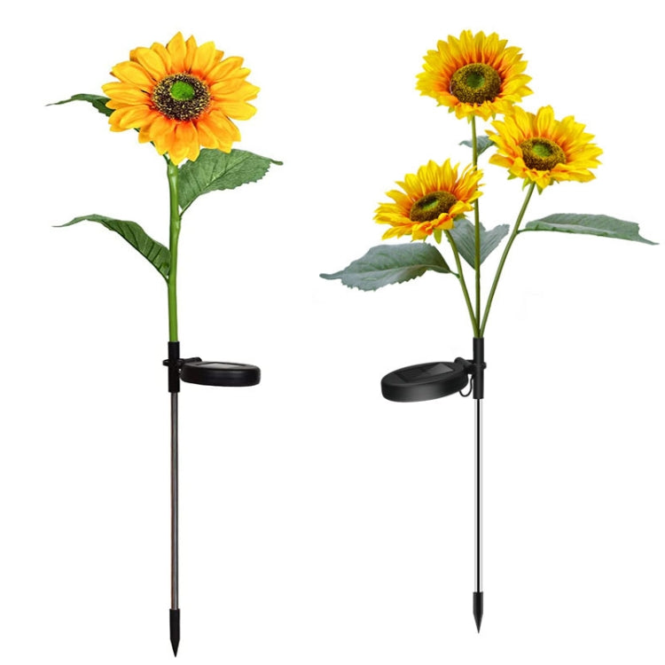 Solar Sunflower Decoration Light LED Garden Lawn Landscape Light, Specification: Three Heads - With Solar Panel by PMC Jewellery | Online Shopping South Africa | PMC Jewellery