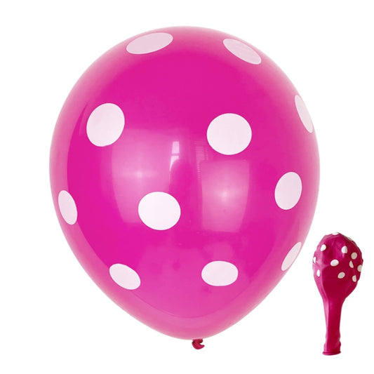 100 PCS FY-10280 12 Inch Dot Party Decorative Balloon Wedding Scene Arrangement Latex Balloon(Rose Red White Dot) - Balloons by PMC Jewellery | Online Shopping South Africa | PMC Jewellery