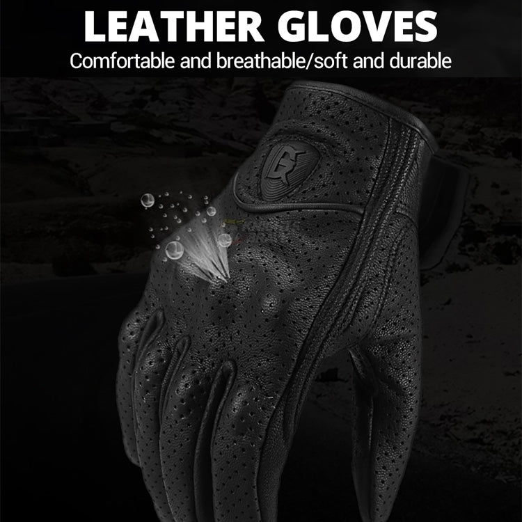 GHOST RACING GR-ST06 Breathable Touch Screen Motorcycle Riding Leather Gloves Anti-Fall Locomotive Gloves, Size: XXL(Black) - Locomotive Gloves by GHOST RACING | Online Shopping South Africa | PMC Jewellery | Buy Now Pay Later Mobicred