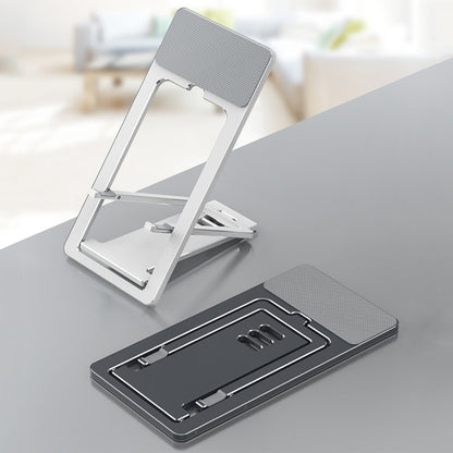 HZ10 Slim Portable Desktop Live Stand Multifunctional Folding Mobile Phone Holder(Silver) - Desktop Holder by PMC Jewellery | Online Shopping South Africa | PMC Jewellery