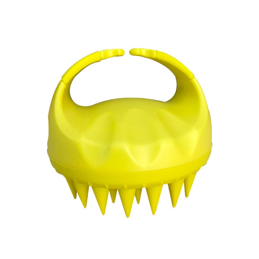 Round Hair Washing Brush Silicone Wet & Dry Multipurpose Massage Brush(Yellow) - Combs by PMC Jewellery | Online Shopping South Africa | PMC Jewellery