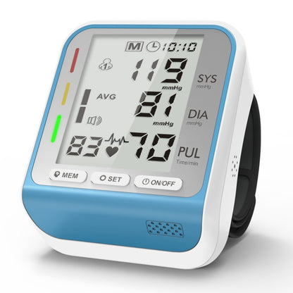 JZ-253A Automatic Electronic Sphygmomanometer Smart Wrist Type Indicator Blood Pressure Meter, Shape: Voice Broadcast(Blue White) - Sphygmomanometer by PMC Jewellery | Online Shopping South Africa | PMC Jewellery