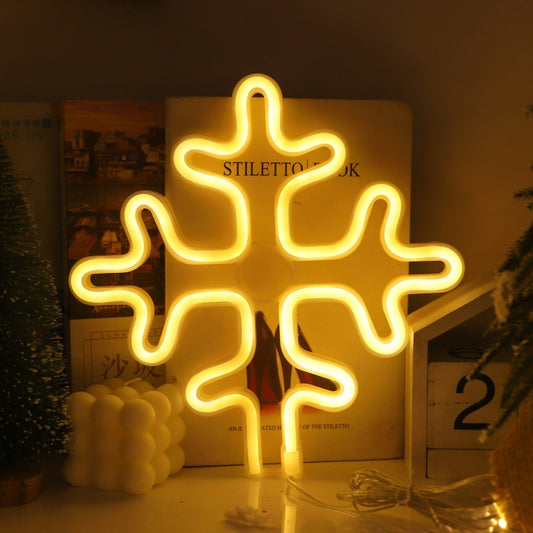 Christmas Decoration Neon Lights Wall-Mounted Ornaments, Spec: Snowflake-Warm Light - Decoration Lamps by PMC Jewellery | Online Shopping South Africa | PMC Jewellery