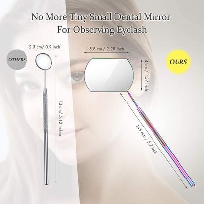 3 PCS Eyelash Extension Handheld Inspection Mirror Rectangular Lens Anti-Warping Root Anti-Fog Mirror Eyelash Mirror, Color Classification: Rose Gold - Mirror by PMC Jewellery | Online Shopping South Africa | PMC Jewellery