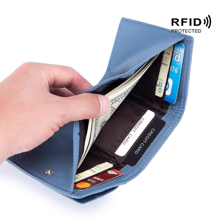 CL-2753 Leather RFID Short Coin Purse Wallet(Dark Green) - free shipping - PMC TechLife - Order now!