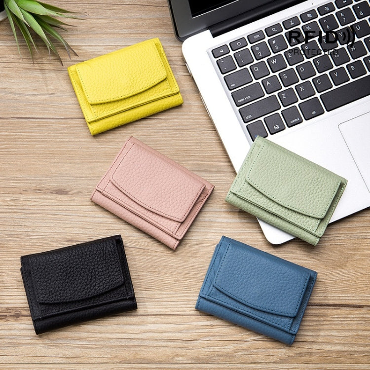 CL-2753 Leather RFID Short Coin Purse Wallet(Dark Green) - free shipping - PMC TechLife - Order now!