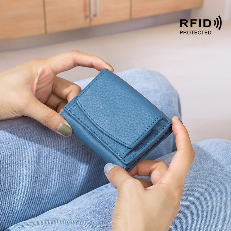 CL-2753 Leather RFID Short Coin Purse Wallet(Dark Green) - free shipping - PMC TechLife - Order now!